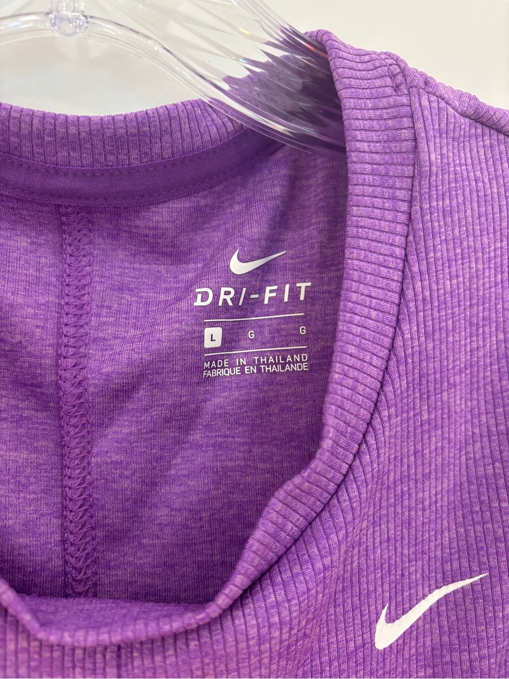 Nike Women’s Purple Twist-Front Muscle Tank with White Swoosh - Picture 2 of 3